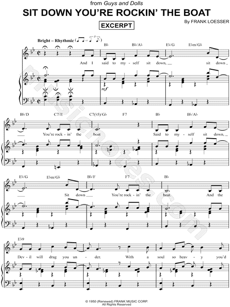 Rockin The Boat Lyrics quot sit down you re rockin the boat excerpt quot from guys Rockin The Boat Lyrics quot sit down you re rockin the boat excerpt quot from guys