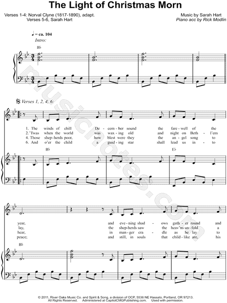 sarah hart quot the light of christmas morn quot sheet music in bb sarah hart quot the light of christmas morn quot sheet music in bb