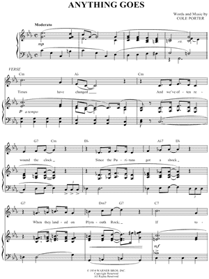 Anything Goes by Cole Porter - Sheet Music