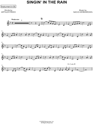Singin' in the Rain - Bb Instrument