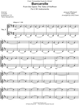 Barcarolle - Bb Instrument Duet