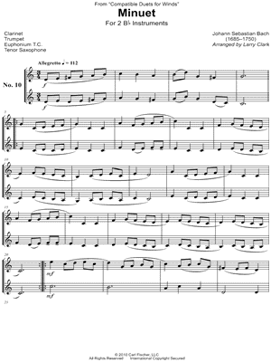 Minuet - Bb Instrument Duet