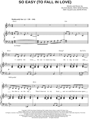 So Easy (To Fall in Love) by Olivia Dean - Sheet Music