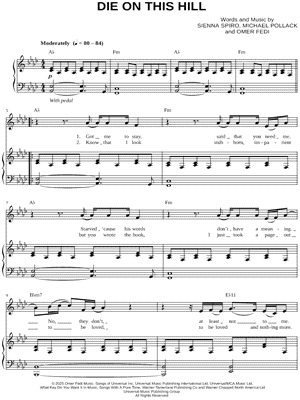 Die on This Hill by Sienna Spiro - Sheet Music